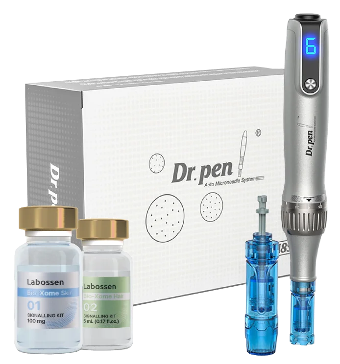 Exosomes with microneedling pen